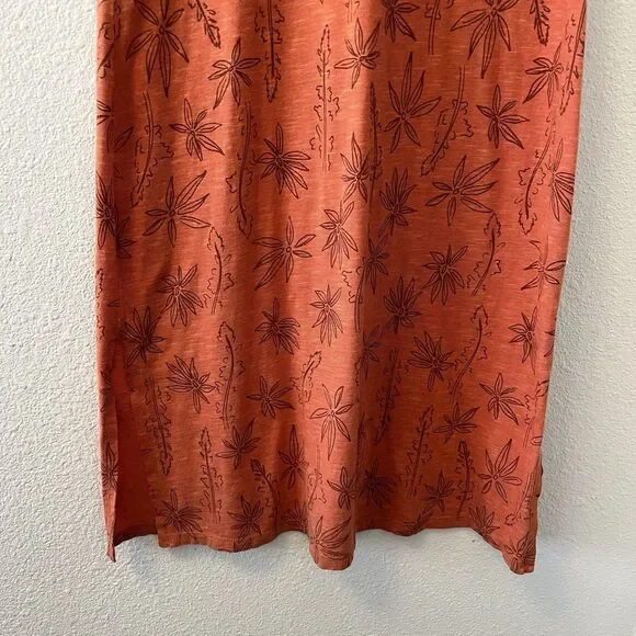 Toad & Co Midi Dress Size XS Samba Paseo Tencel Organic Cotton Burnt Orange Palm - Picture 5 of 16